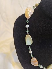 Vintage Liz Paiacios S.F. Necklace Agate Stones