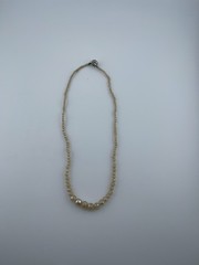 Vintage Faux Glass Pearl Necklace 17 Inches Choker