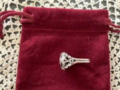 Vintage Beau Sterling Silver Dome Ring | Adjustable Scrollwork Size 7–8 | Gift-R