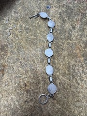 Vintage Rare Mexico 925 Sterling Silver Abolone Toggle Bracelet 30g