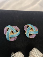 VTG Clip Earrings Lot STATEMENT RUNWAY STYLE Mosaic Geometric Dangle MORE *Read*