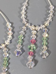 Aurora Borealis Glass Bead Tassel Fringe Teardrop Dangle Earrings Long