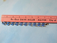 Vintage David Andersen Blue Enamel Leaf Link Bracelet Sterling Silver Norway