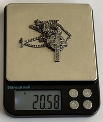 VTG Sterling Silver Celtic Cross Pendant Endless Over The Head Curb Chain 20.5g