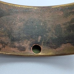 Vintage 1950s Floral Embossed Brass Plated Copper Bangle Bracelet 8″ Mid Century