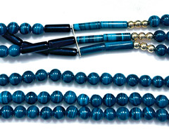 Vintage Malachite Triple Strand Beaded Necklace With Gold Bead Accents And Bars