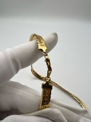 Vintage 1980’s-1990’s Herringbone Chain Necklace Gold-tone Clasp Closure Elegant