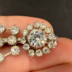 Vintage Rhinestone Brooch Silver Tone Star