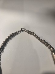 Vintage Silver Tone Heishi Disc Bead Collar Necklace 14″ Southwestern Style Unma
