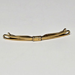 Vintage Heraldic Gold Tone Collar Bar Pin Tension Clip – Mid Century Traditional