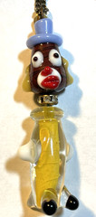 VINTAGE 70s/80sMURANO GLASS CLOWN NECKLACE WITH PARIS TAG RHINESTONE COLLAR MINT