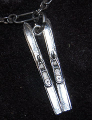 Sterling Charm Bracelet with Skis and Boot 6.36 Grams