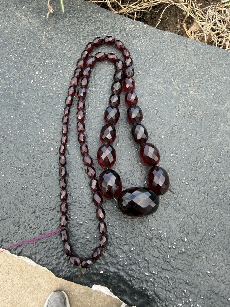 Wonderful Amber Cherry Bakelite Necklace 56 Grams