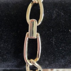 Vintage Women’s Abalone Shell Chain Link Bracelet Silver Tone 7″