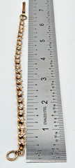 Vintage Gold Tone Clear Rhinestone Flower Link Tennis Bracelet Floral