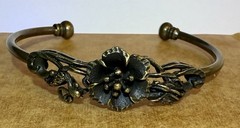 Floral Bracelet Copper 3D Design Brass & Copper Charming Vintage Look Fashion