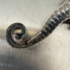 Vintage Beau Sterling Silver Seahorse Brooch Pin 2.5″ Coastal Beach Nautical