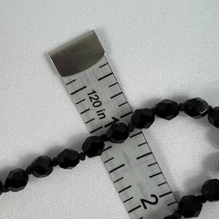 Jet Black Glass Crystals w Spacers Flapper VTG Necklace Strung on Chain 34in