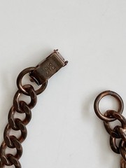 Vintage solid copper rolo chain link bracelet