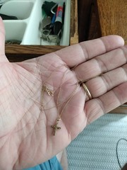 Antique 1/20 12K Gold Filled Cross & 18 Inch Chain