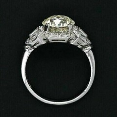 Vintage Art Deco Style Round Cut Lab Created Diamond Engagement 925 Silver Ring