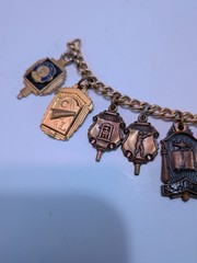 Vintage Jostens 1950s Sports Awards Medals Charm Bracelet
