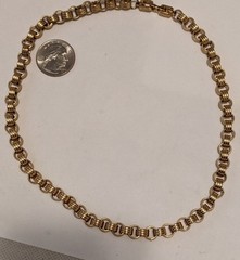 Vintage Givenchy linked Chain Circle Necklace Gold Tone Length Approx 18″