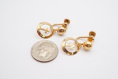Vintage Gold Filled Cross Earrings