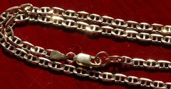 14k yellow gold necklace 19.5″ anchor / mariner link chain vintage 7.67gr N3502