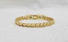 Vintage Unisex Pale Gold Tone Miami Cuban Chain Link 7.25″ Bracelet
