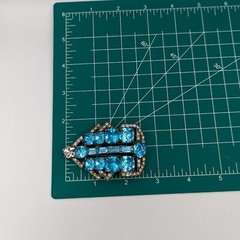 Stunning Big Eisenberg Original Vintage Rare Color Blue/Clear Crystal Fur Clip