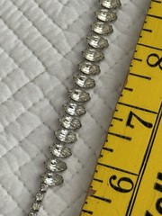 Vintage Clear Rhinestone Choker Necklace Marquise Cut Silver Tone Tennis Chain