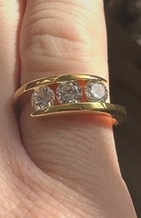 Ross Simons Gold Vermeil Over Sterling Silver 925 Crossover CZ Ring Size 7, 3.5g
