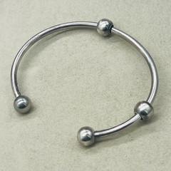 Vintage Sterling Silver 925 Slide Bead Ball Stopper Spinner Cuff Bracelet 9.3g