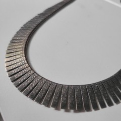 Vintage Cleopatra Egyptian Revival Choker Silver Tone Statement Necklace