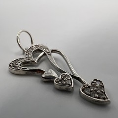 Vintage Pendant Icon Necklace Jewelry Sterling Silver 925 Beautiful Heart 2.44gr