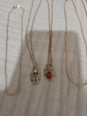 Vintage Mixed Metal Necklace Lot Mesh Flower Pendant Lariat Necklace Bolo