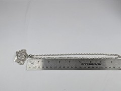 Baby Phat Y2K Double Medallion Logo Pendant Necklace Silver Tone Double Chain
