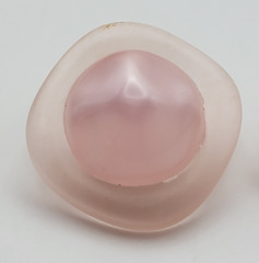 Vintage Avon Pink Frosted Lucite Stud Earrings Pierced 24mm Tea Rose