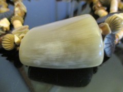 Vintage Chunky Statement Runway Horn Bone Tiger Eye Shell Ethnic Tribal Necklace