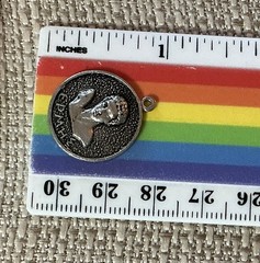 Vintage 800 Silver Hermes Epmhe Greece Greek God Mythology Charm Pendant 3.6g