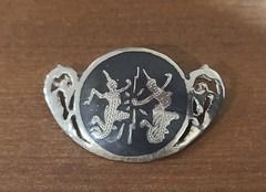 Large SIAM LOT Panel Bracelet Earrings Brooch Ring Niello Dancer Sterling 925