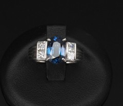 Fine 2.84ct Royal Blue Sapphire & 0.76ct Diamond Platinum Ring, Size 5.5