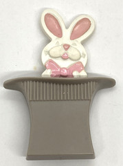 Vintage signed 1975 Avon Pin Magic Bunny Rabbit in Hat Pop Up Movement Brooch