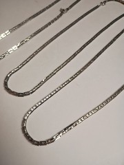 Box H Link Chain Necklace Silver Tone Career Minimalist Jewelry 14 In Lot Of 3