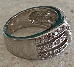 Vintage Edco Pave Wide Band Ring Size 7 Women’s Cocktail