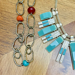 Vintage Turquoise Color Signed RMN JLo Fossil Necklace Bracelet Jewelry Lot