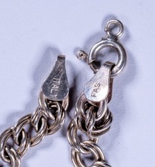 FAS Italy Double Link Charm Bracelet .925 Sterling Silver 6.75″ Vintage
