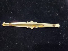 Sterling Silver (Top Only) Vintage Art Nouveau Bar Brooch Pin 4″
