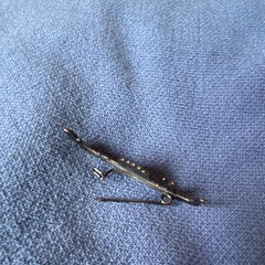 Vintage Silver Tone Pin Brooch, Hinged Clasp, Approx 2 in, 1.75 in Length